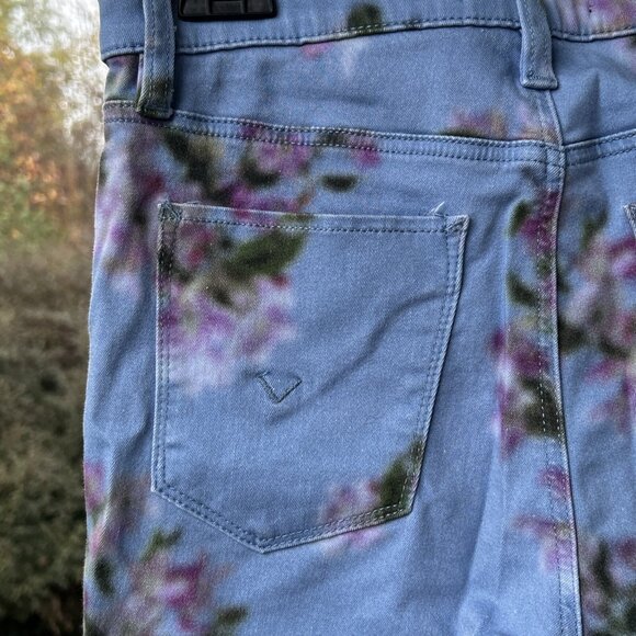 Hudson Barbara High Waist Skinny Ankle Jeans Pant Blue Blurred Floral USA Sz 28 - Picture 14 of 16